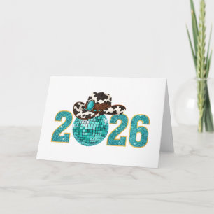 Westerse Cowgirl Nieuwjaar 2026 Kaart