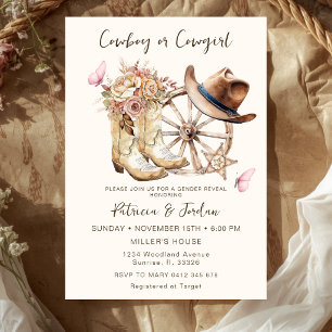 Westerse Cowgirl of Cowboy Geslacht Onthulling Kaart