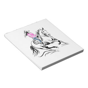 Westerse Cowgirl Paardrijden Illustratie Notitieblok