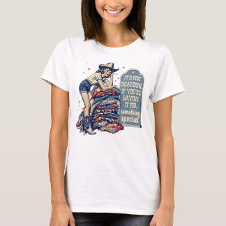 Westerse cowgirl pin-up meisje quiltster quilten n t-shirt