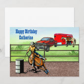 Westerse Cowgirl Rodeo Barrelracer in Arena Kaart (Voorkant / Achterkant)