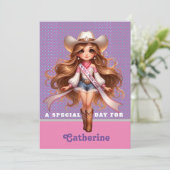Westerse Cowgirl Rodeo Prinses 1 Persoonlijk Kaart (Staand voorkant)