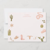 Westerse Cowgirl Roze Kinderen Notitiekaartje (Voorkant)