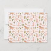 Westerse Cowgirl Roze Kinderen Notitiekaartje (Achterkant)