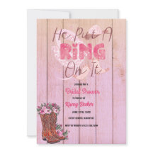 Westerse Cowgirl | Rustieke Bruiloftsuitnodiging