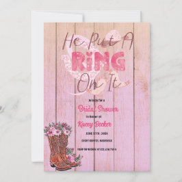 Westerse Cowgirl | Rustieke Bruiloftsuitnodiging Kaart