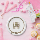 Westerse cowgirl touw bruidsmeisje ontwerp papieren bordje (Feest)