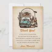 Westerse Cowgirl Verjaardagsfeest Dank Je Kaart (Voorkant)
