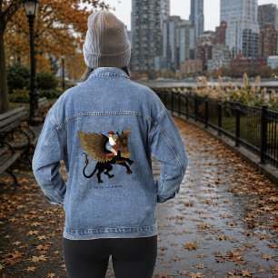Westerse Cowgirl Vleugelleeuw Griffioen Fantasie R Denim Jacket