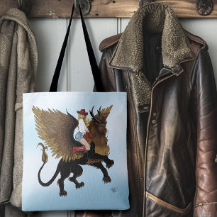 Westerse Cowgirl Vleugelleeuw Griffioen Fantasie R Tote Bag