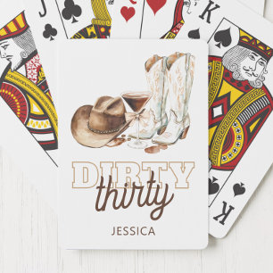 Westerse Cowgirl Witte Vuile Dertig 30ste Verjaard Pokerkaarten
