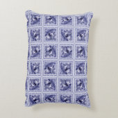 Westerse Denim Blauwe Delftsche Tegel Accent Kussen (Achterkant (Verticaal))
