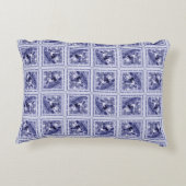Westerse Denim Blauwe Delftsche Tegel Accent Kussen (Achterkant)
