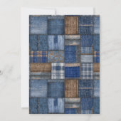Westerse denim patchwork beer blauwe jeans baby sh kaart (Achterkant)