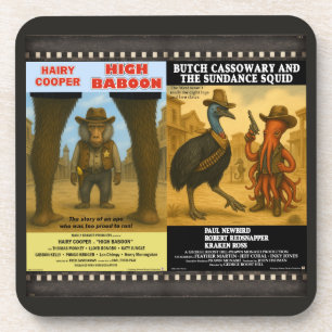 Westerse Dierenfilm Poster Parodie Bier Onderzetter