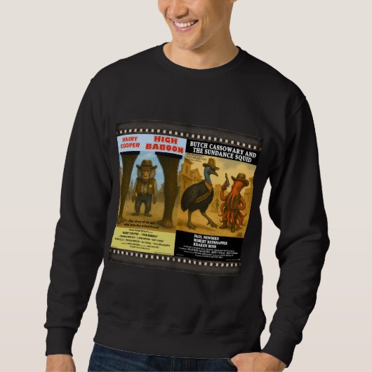 Westerse dierfilm-posterparodie trui (Voorkant)
