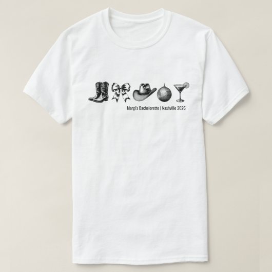 Westerse Disco Meisjesuitje Feest T-shirt (Design voorkant)