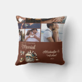 Westerse Eerste Kerst Getrouwd 7 Foto  Kussen (Achterkant)