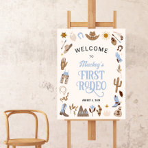 Westerse Eerste Rodeo Wild West Cowboy Blauwe Verj