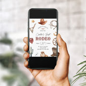 Westerse Eerste Rodeo Wilde Westen Cowboy Verjaard Kaart