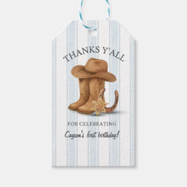 Westerse eerste verjaardag | Cowboy | Eerste Round Cadeaulabel