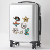 Westerse Elementen Met Monogram ID1318 Sticker (Koffer)