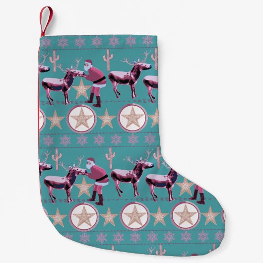 Westerse Ezel Kerst Gingerbread Texas Ster Kleine Kerstsok (Voorkant)