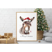 Westerse Ezel Kerst Wandkunst Poster