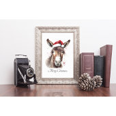 Westerse Ezel Kerst Wandkunst Poster