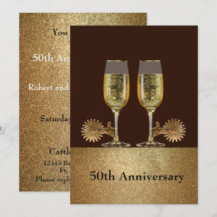 Westerse Feest Champagne En Cowboyhoed Aangepast Kaart