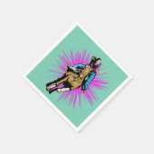 Westerse feestservetten Cowgirl op paard Servet (Hoek)