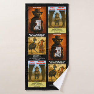 Westerse filmposterparodie bad handdoek