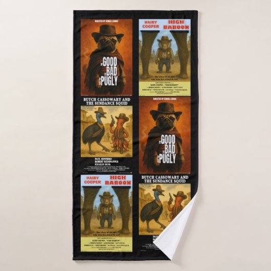 Westerse filmposterparodie badhanddoek (Badhanddoek)