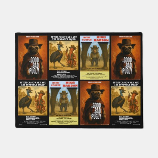 Westerse filmposterparodie deurmat (Voorkant)
