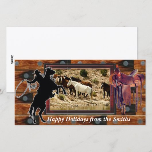 Westerse fotokaart feestdagenkaart (Voorkant / Achterkant)