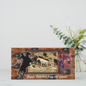 Westerse fotokaart feestdagenkaart (Staand voorkant)