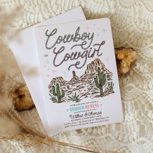 Westerse geslachtspresentatiefeest Cowboy of Cowgi Kaart