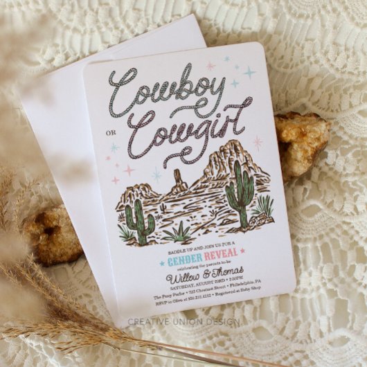 Westerse geslachtspresentatiefeest Cowboy of Cowgi Kaart