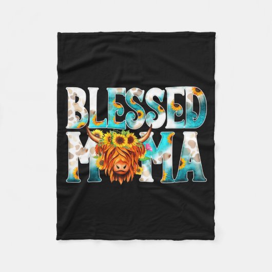 Westerse gezegende koe mama koe print moeder moede fleece deken (Voorkant)