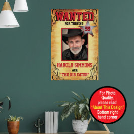 Westerse Gezochte Geboorte Verjaardag Poster