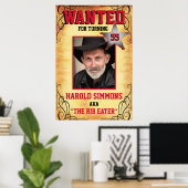 Westerse Gezochte Geboorte Verjaardag Poster (Thuiskantoor)