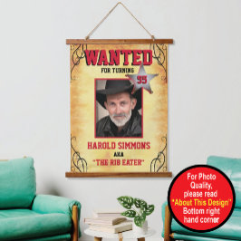 Westerse Gezochte Verjaardags Poster Hangend Wandkleed