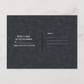 Westerse glamour zwarte leren & diamanten Save the Aankondigingskaart (Achterkant)