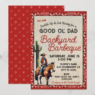 Westerse Good Ol' Vader Barbecue Uitnodiging