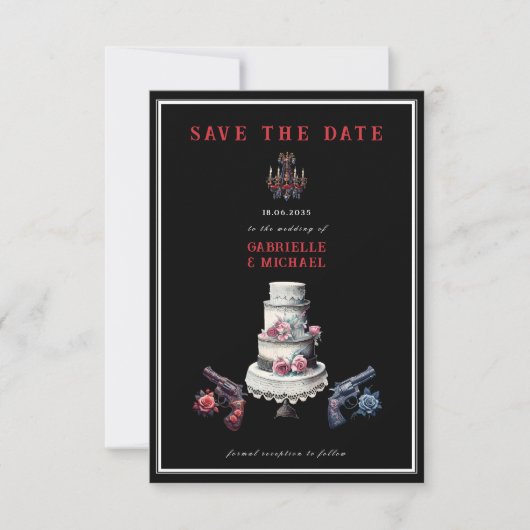 Westerse Goth Noir Alternatieve Save The Date (Voorkant)