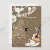 Westerse gouden Charro Mariachi-waterverf uitnodig Kaart (Voorkant)