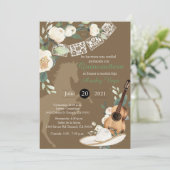 Westerse gouden Charro Mariachi-waterverf uitnodig Kaart (Staand voorkant)