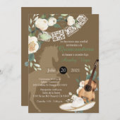 Westerse gouden Charro Mariachi-waterverf uitnodig Kaart (Voorkant / Achterkant)