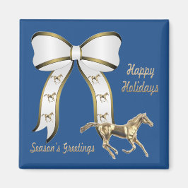 Westerse Gouden Paard en Boog Seizoensgroeten Magneet