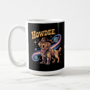 Westerse Gouden Retriever Grappige Cowboy Ruimte H Koffiemok